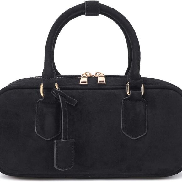 Luxury Faux Suede Shoulder Bag with Zipper Pockets - Perfect for Daily Use - Picture 1 of 9